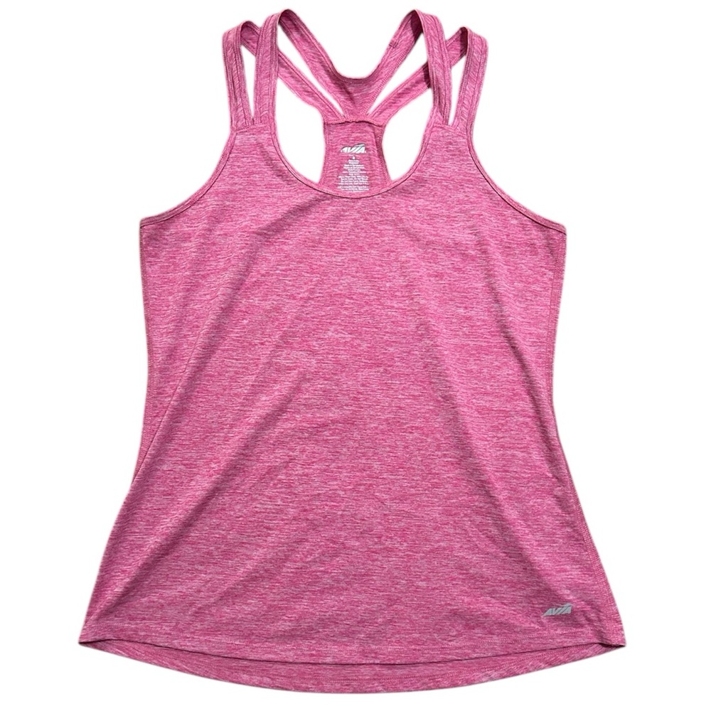 AVIA Pink Heathered Racerback Athletic Tank